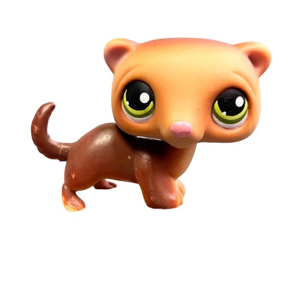 Hasbro Other - LPS Littlest Pet Shop Ferret Portable Pets 2006 #209 Brown Tan Green Eyes